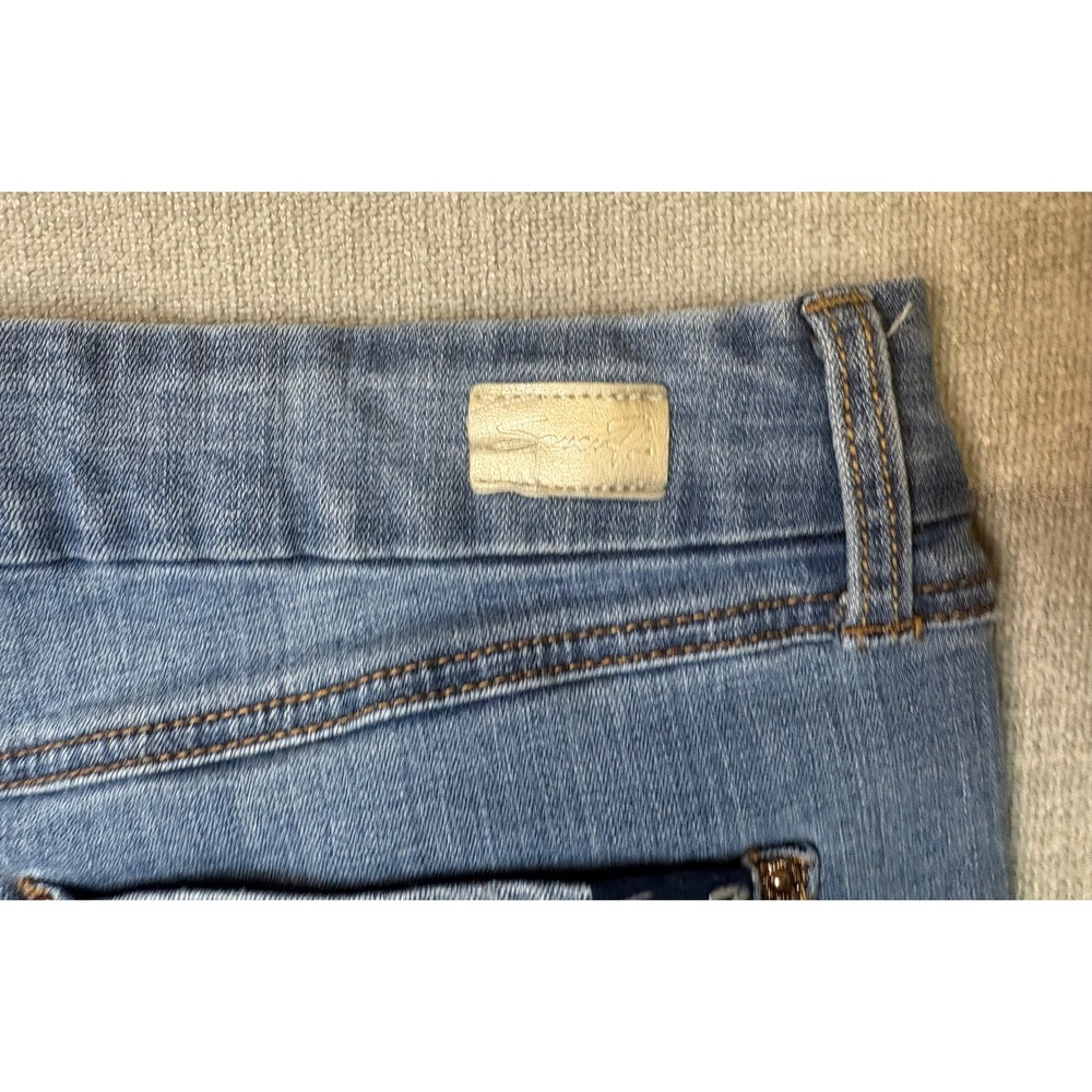 Seven7 Women Medium Wash Distressed High Rise Skinny Jeans Size 16 - Picture 5 of 15